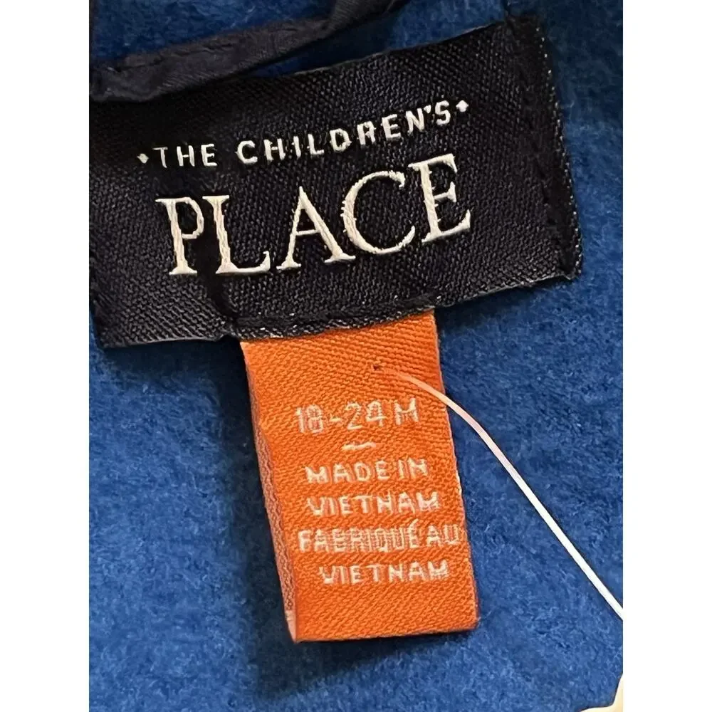 The Children's Place Boys Jacket 18-24 Months Blue fleece lining zip front